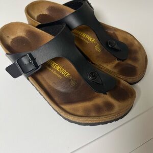 Birkenstock Gizeh thong Black and Brown Sandals